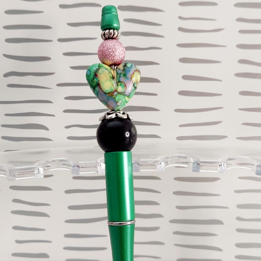 Handmade Green Heart Pen